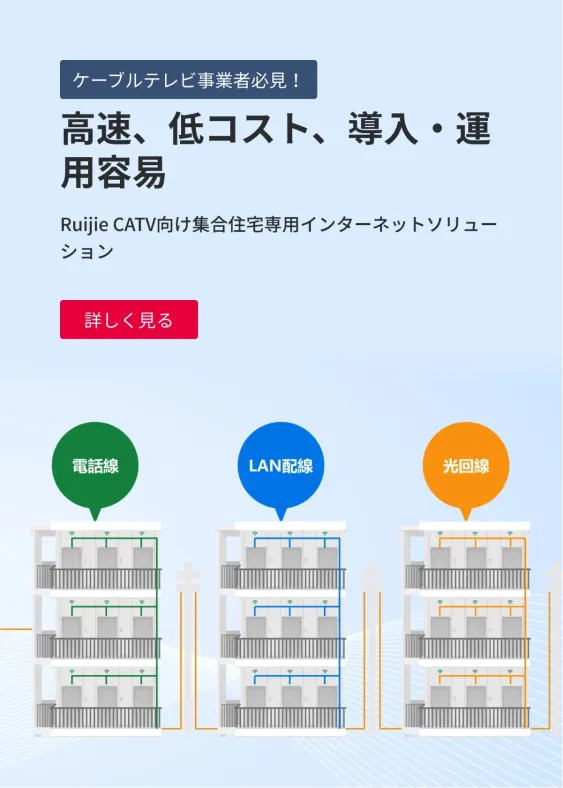 Ruijie Networks：スイッチや無線LAN、ルーターなどのネットワーク機器