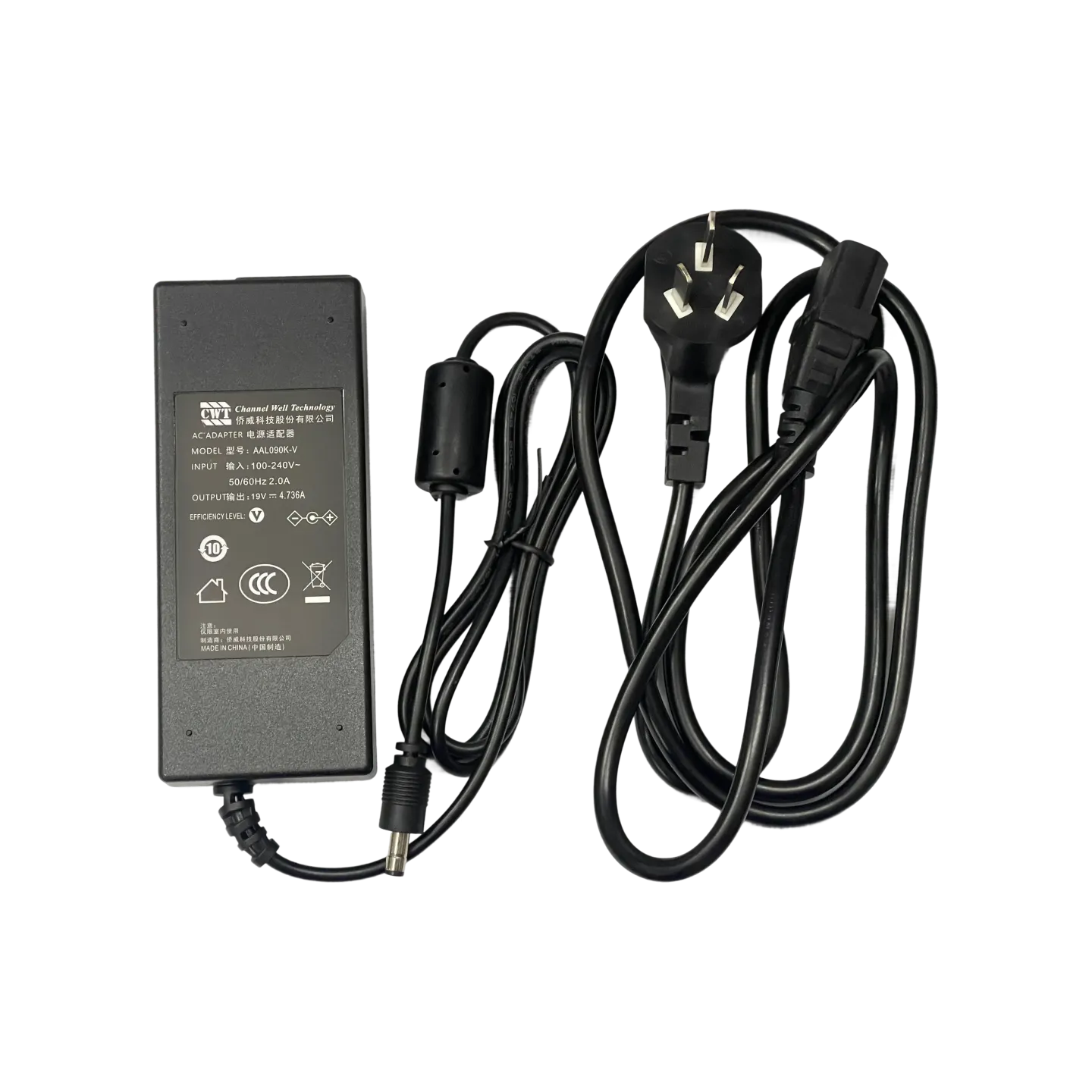 终端配件,电源适配器,国标三芯桌面式梅花尾适配器,90W(19V,4.74A),侨威/AAL090K(带电源线),V-57160519-000
