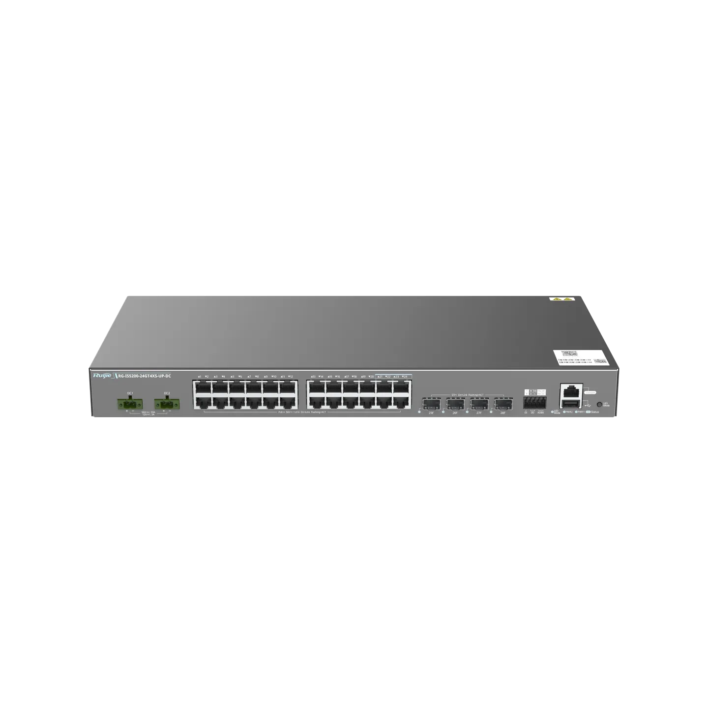【非全新件】工业交换机,RG-IS5200-24GT4XS-UP-DC V-01019EFS-100